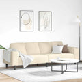 Sofa Creme 250 x 77 x 76 cm Cordstoff