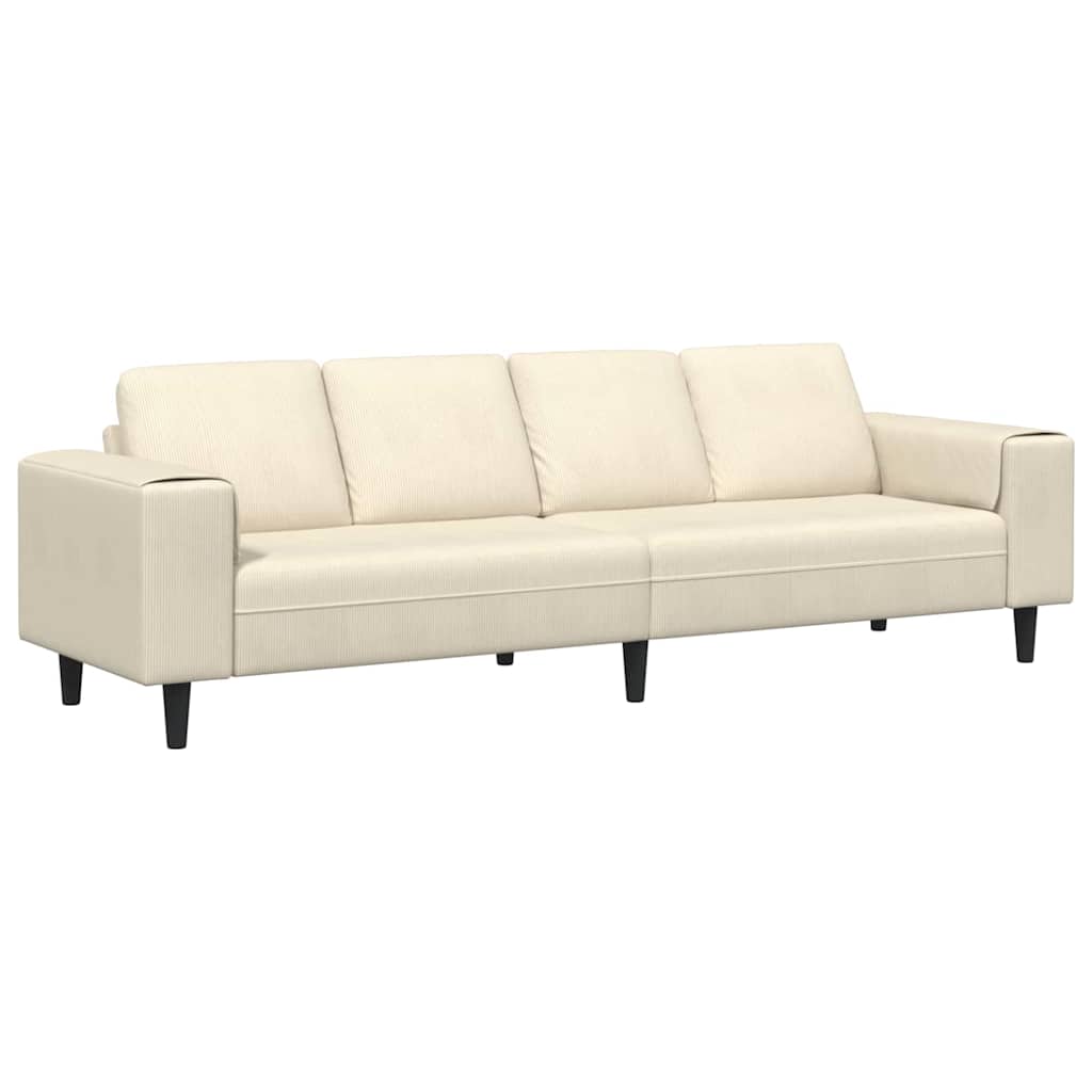 Sofa Creme 250 x 77 x 76 cm Cordstoff