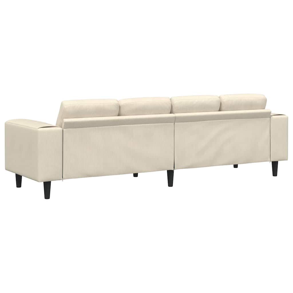 Sofa Creme 250 x 77 x 76 cm Cordstoff