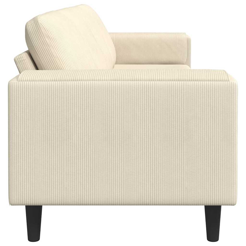 Sofa Creme 250 x 77 x 76 cm Cordstoff