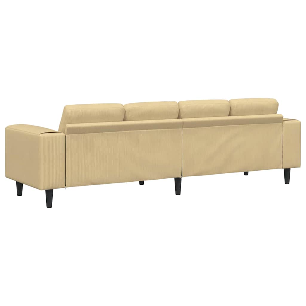Sofa Grau-Grün 250 x 77 x 76 cm Cordstoff