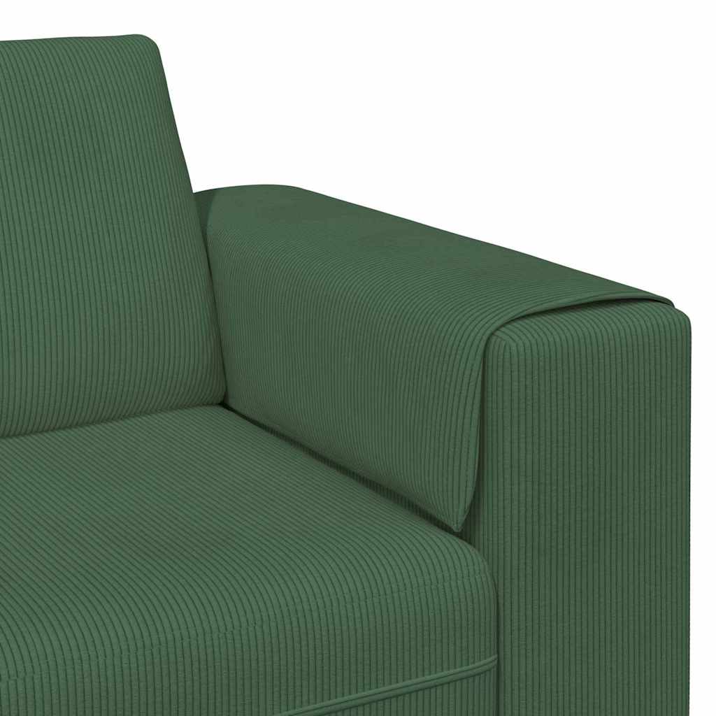 Sofa Dunkelgrün 250 x 77 x 76 cm Cordstoff