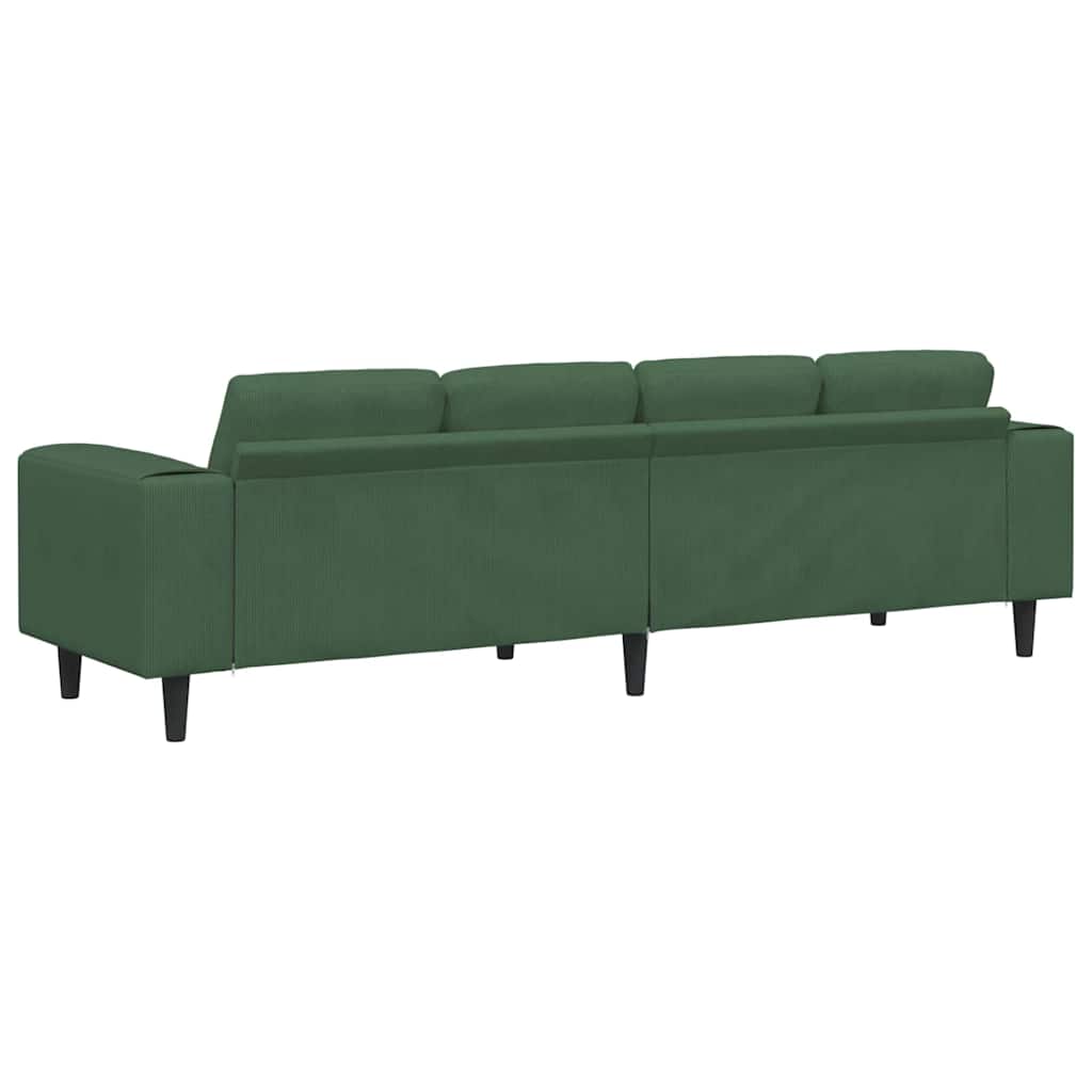 Sofa Dunkelgrün 250 x 77 x 76 cm Cordstoff