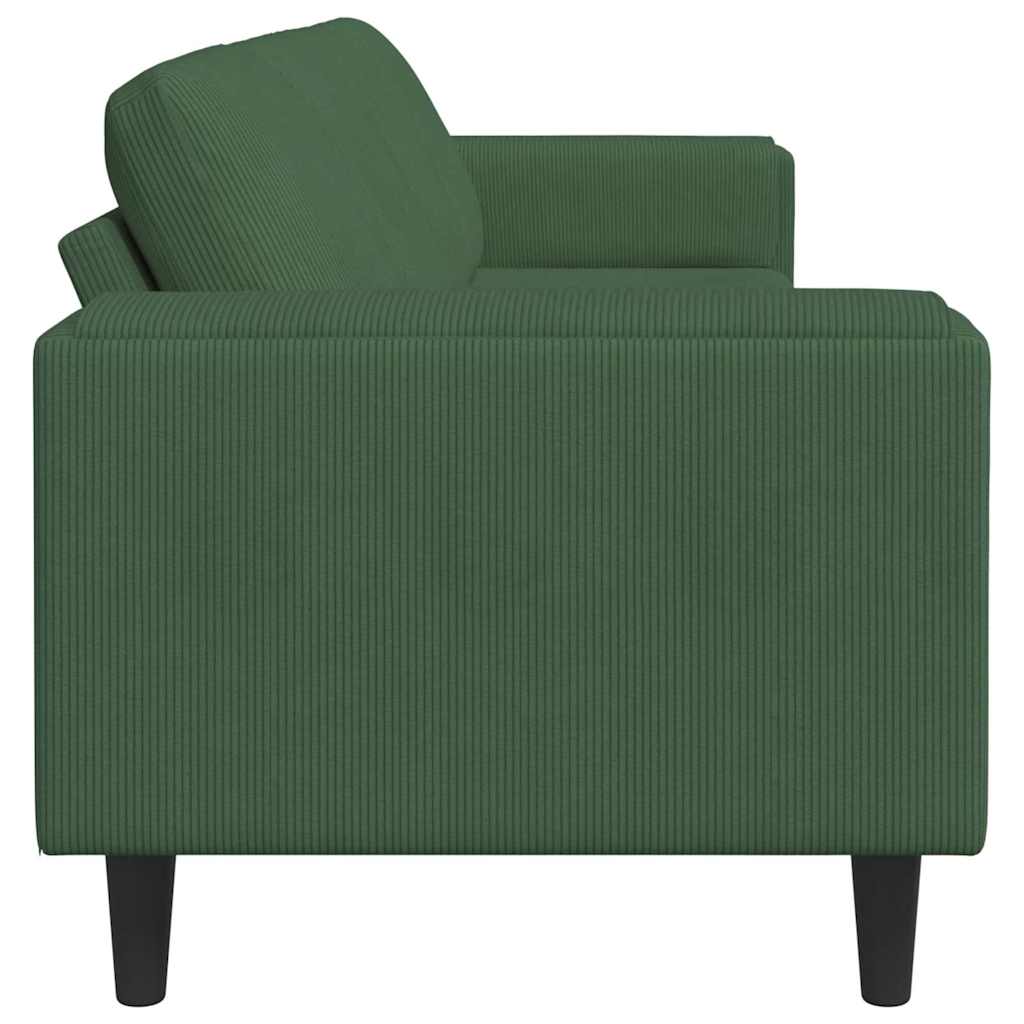 Sofa Dunkelgrün 250 x 77 x 76 cm Cordstoff