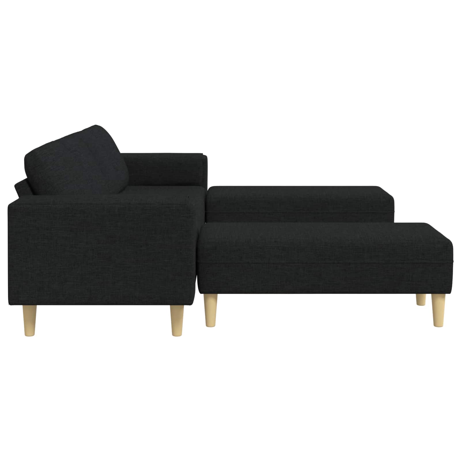 Wohnzimmer Couch 3 pcs Schwarz Polyester