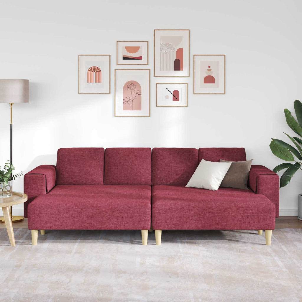 Wohnzimmer Couch 3 pcs Weinrot 250 x 188 x 76 cm Polyester