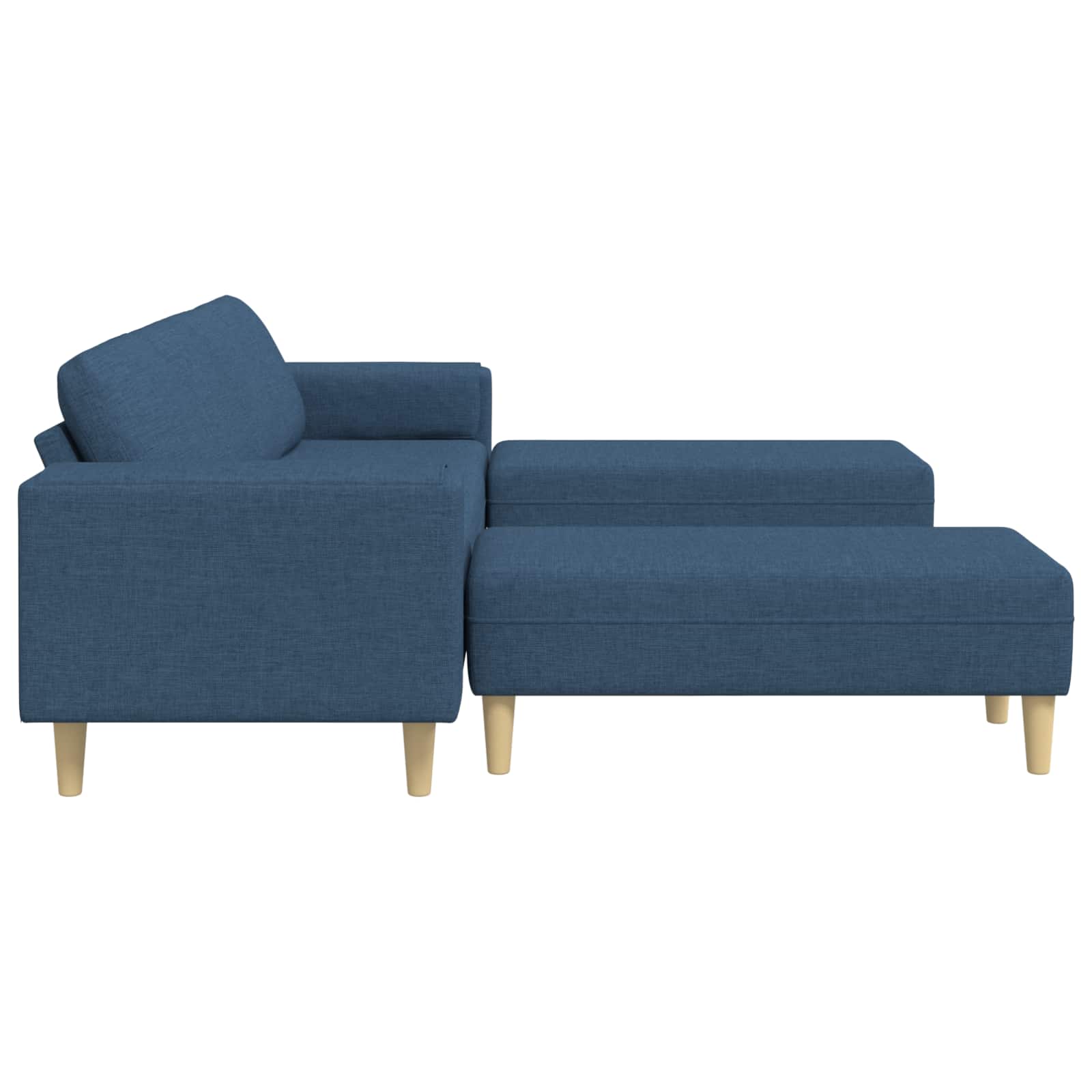 Wohnzimmer Couch 3 pcs Blau Polyester