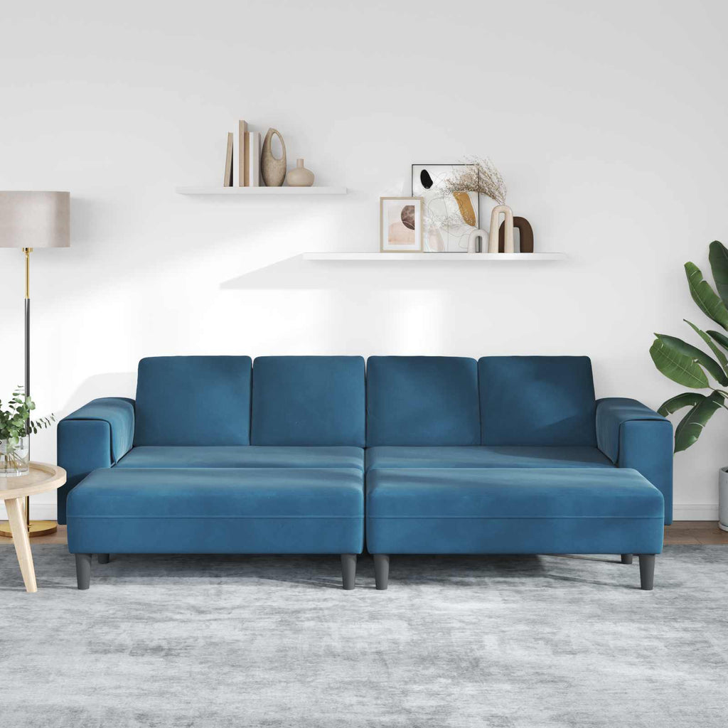 Wohnzimmer Couch 3 pcs Blau 250 x 188 x 76 cm