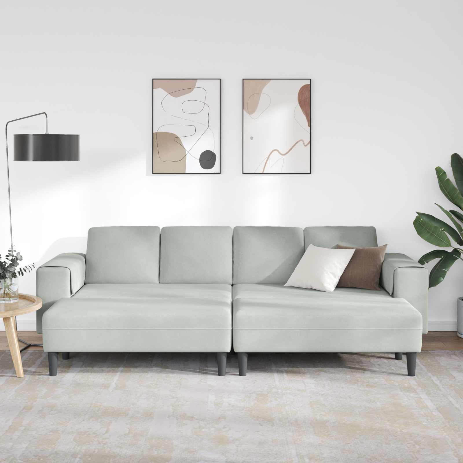 Wohnzimmer Couch 3 pcs Hellgrau 250 x 188 x 76 cm