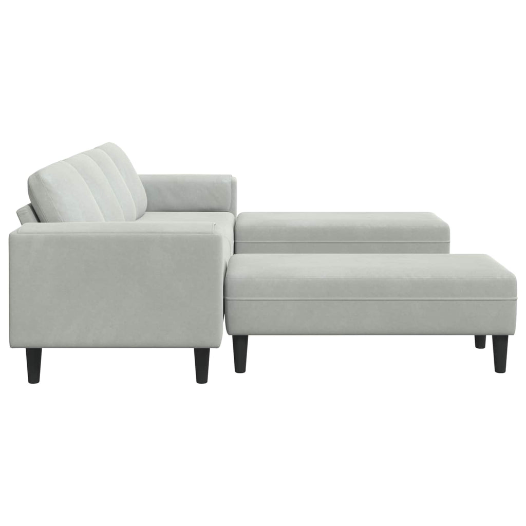 Wohnzimmer Couch 3 pcs Hellgrau 250 x 188 x 76 cm