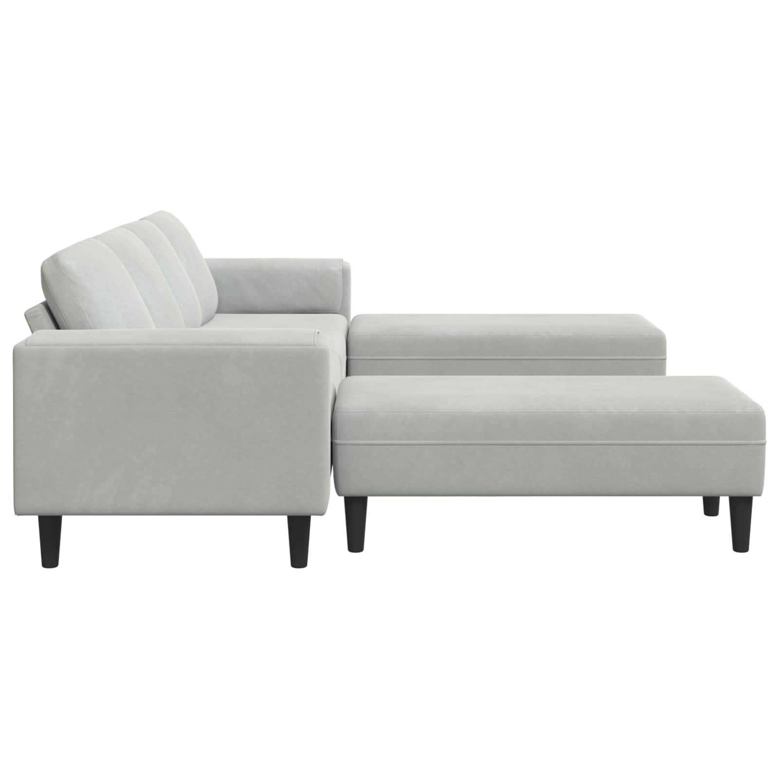 Wohnzimmer Couch 3 pcs Hellgrau 250 x 188 x 76 cm