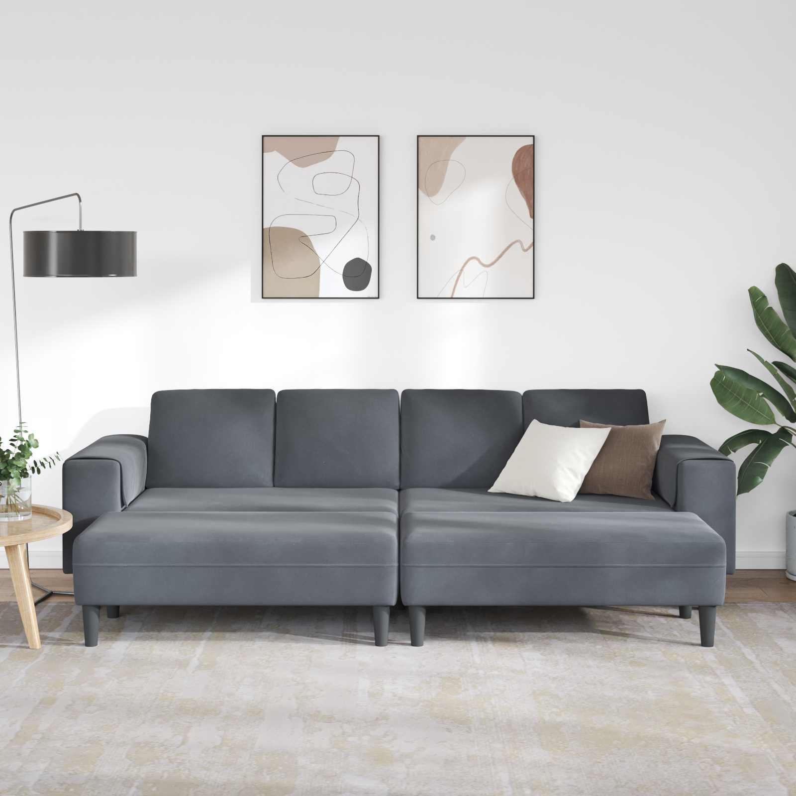 Wohnzimmer Couch 3 pcs Dunkelgrau 250 x 188 x 76 cm