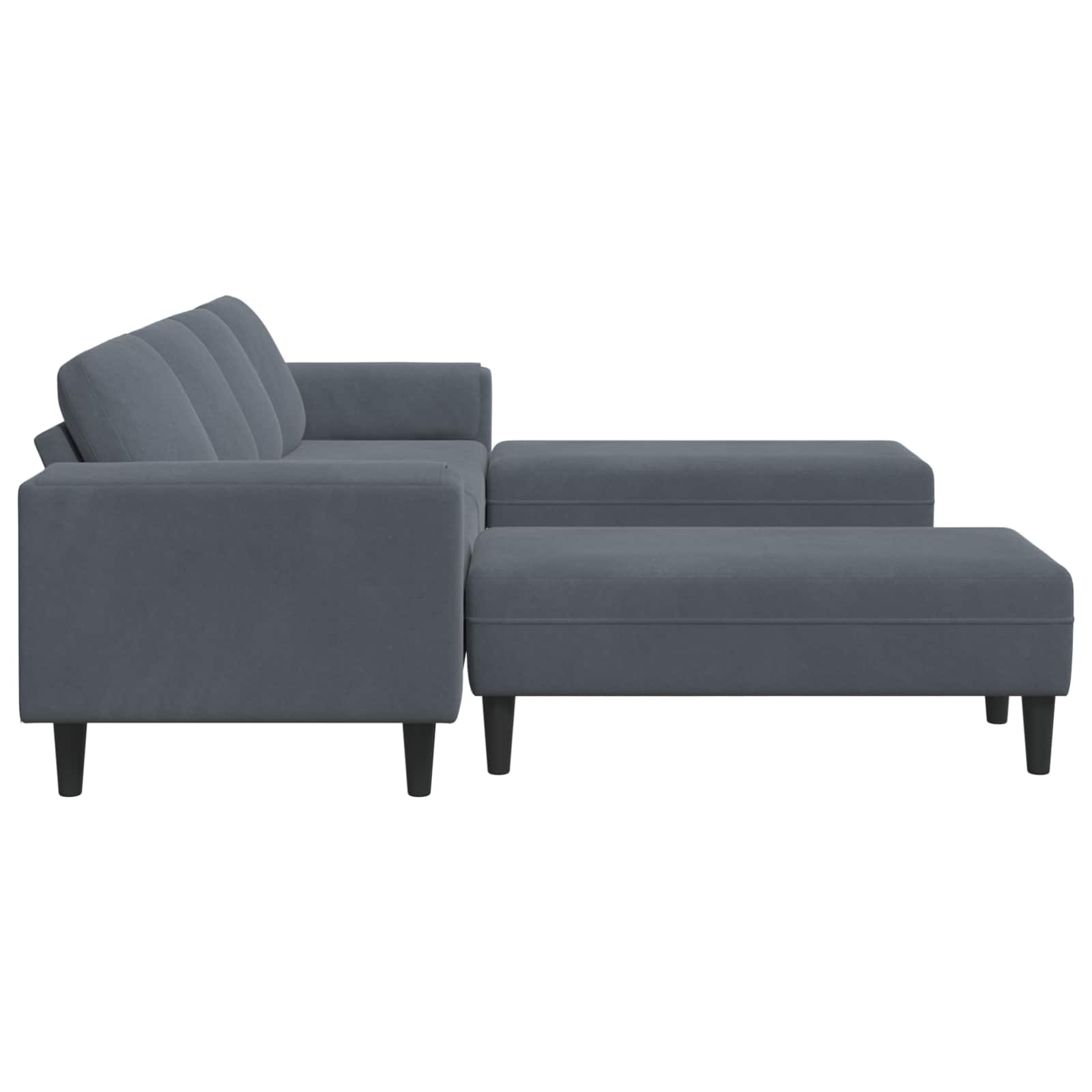 Wohnzimmer Couch 3 pcs Dunkelgrau 250 x 188 x 76 cm