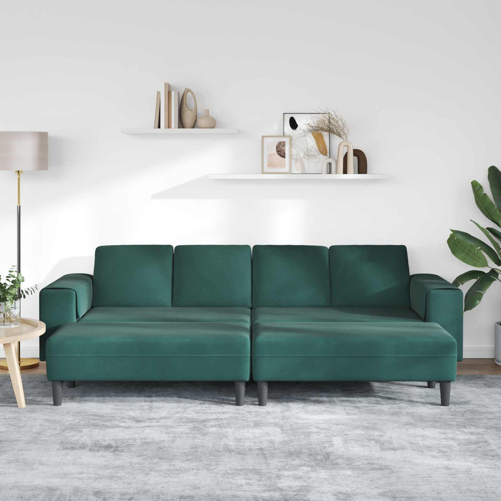 Wohnzimmer Couch 3 pcs Dunkelgrün 250 x 188 x 76 cm