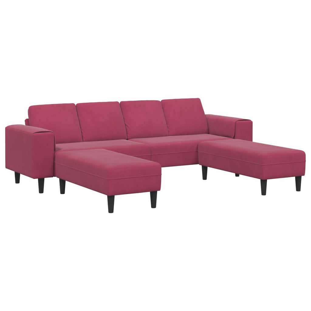 Wohnzimmer Couch 3 pcs Weinrot 250 x 188 x 76 cm