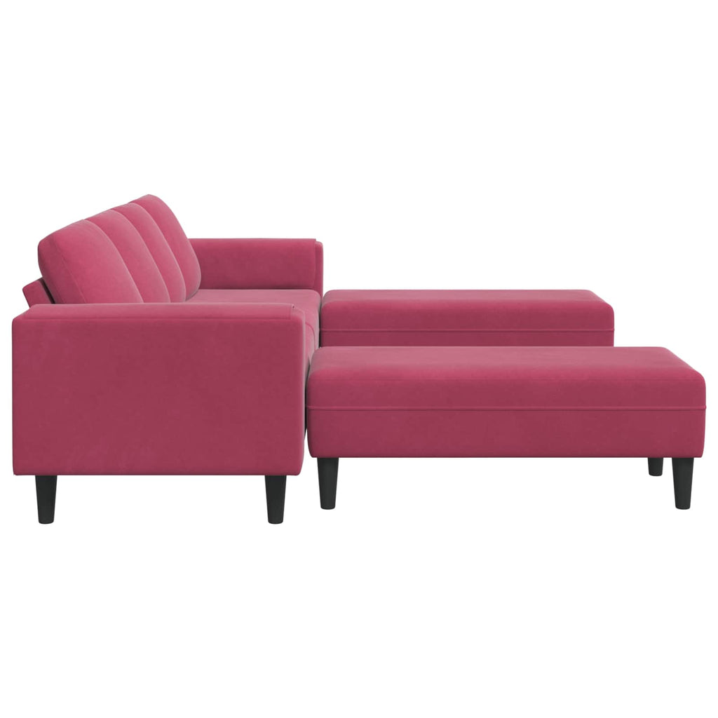 Wohnzimmer Couch 3 pcs Weinrot 250 x 188 x 76 cm