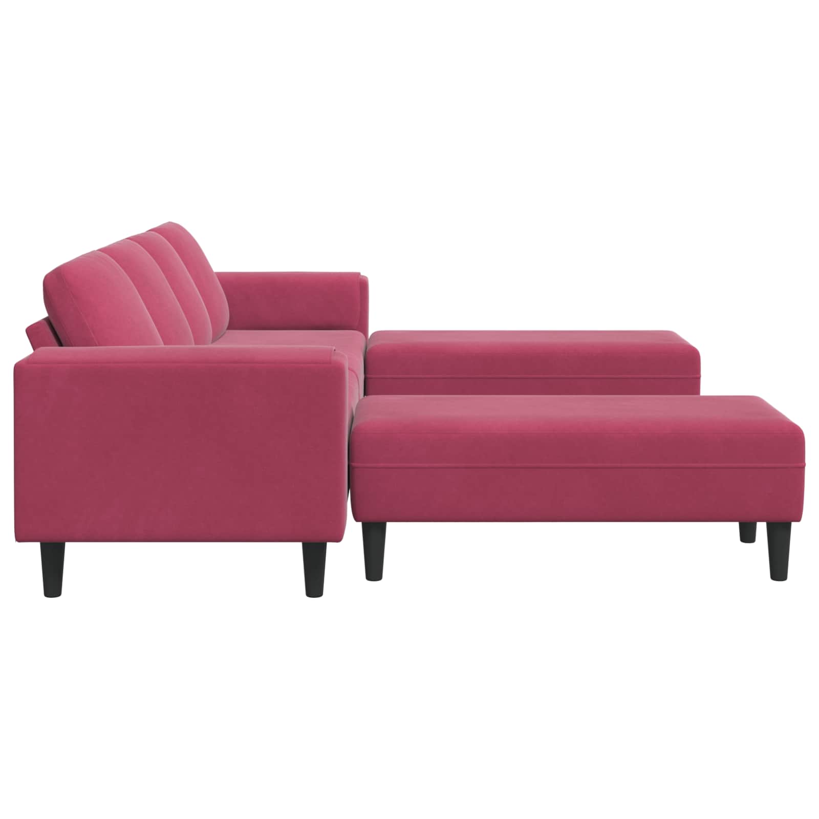 Wohnzimmer Couch 3 pcs Weinrot 250 x 188 x 76 cm