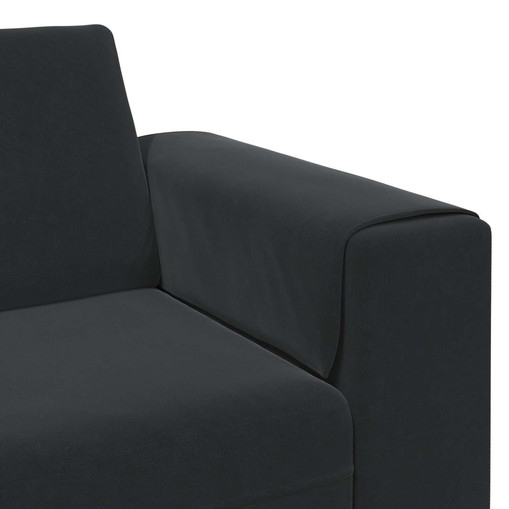 Wohnzimmer Couch 3 pcs Schwarz 250 x 188 x 76 cm