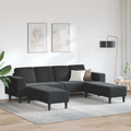 Wohnzimmer Couch 3 pcs Schwarz 250 x 188 x 76 cm