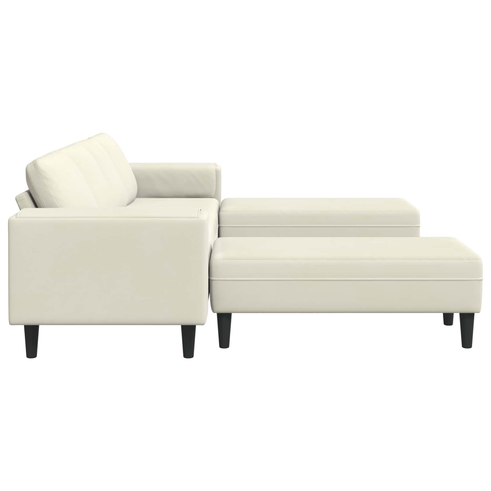 Wohnzimmer Couch 3 pcs Creme 250 x 188 x 76 cm