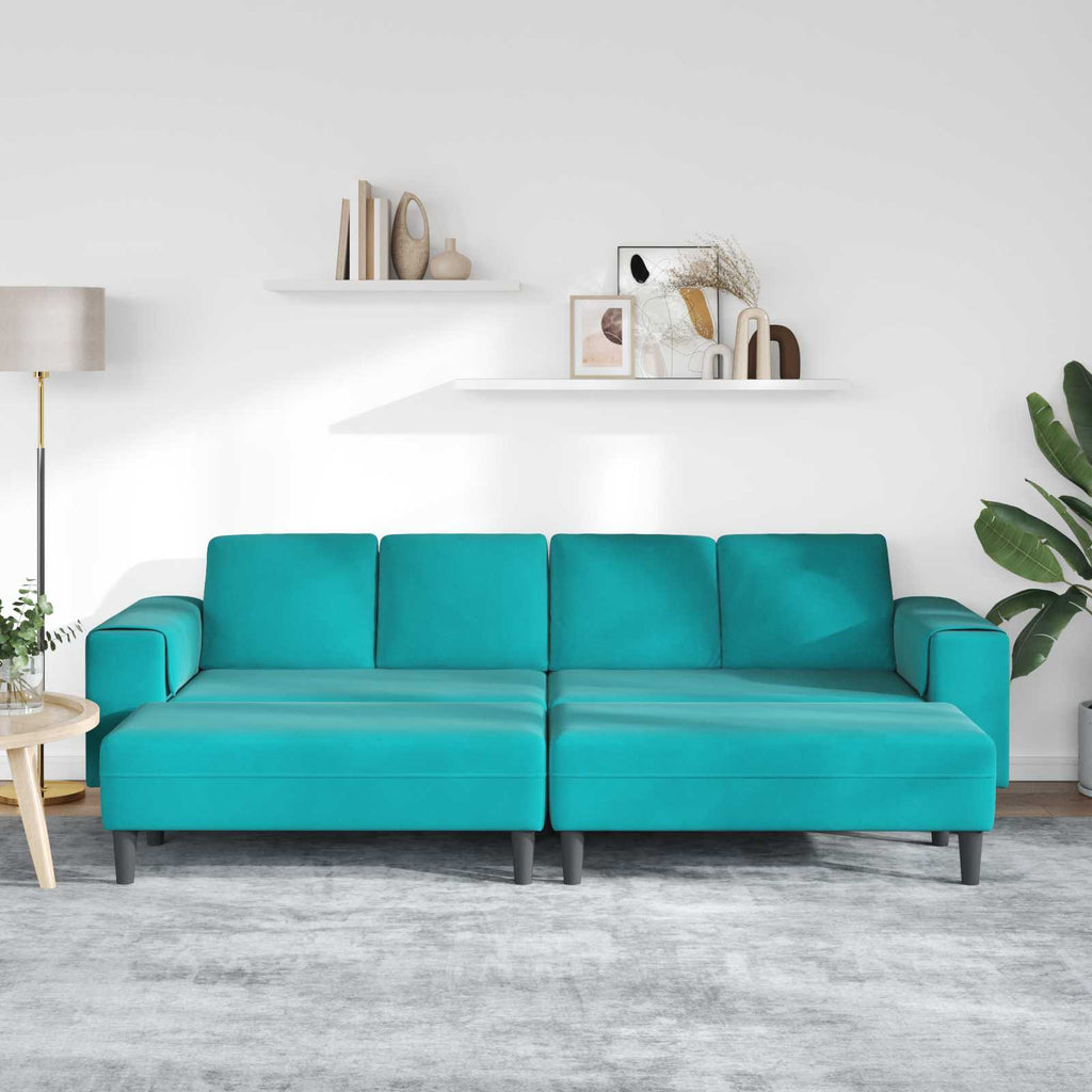 Wohnzimmer Couch 3 pcs Türkis 250 x 188 x 76 cm
