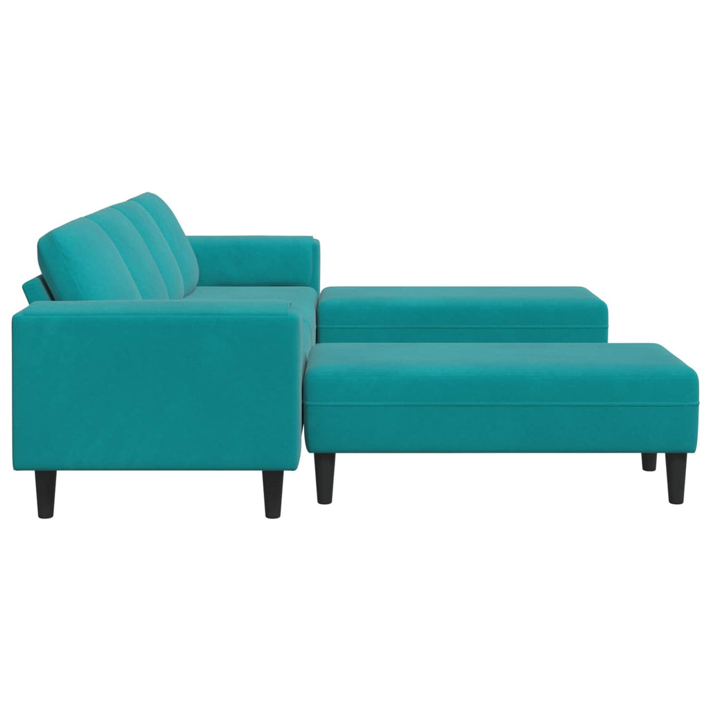 Wohnzimmer Couch 3 pcs Türkis 250 x 188 x 76 cm
