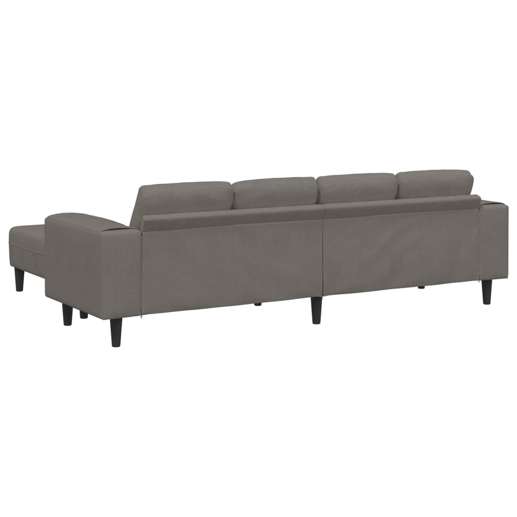 Sofa Hellgrau 250 x 188 x 76 cm Cordstoff