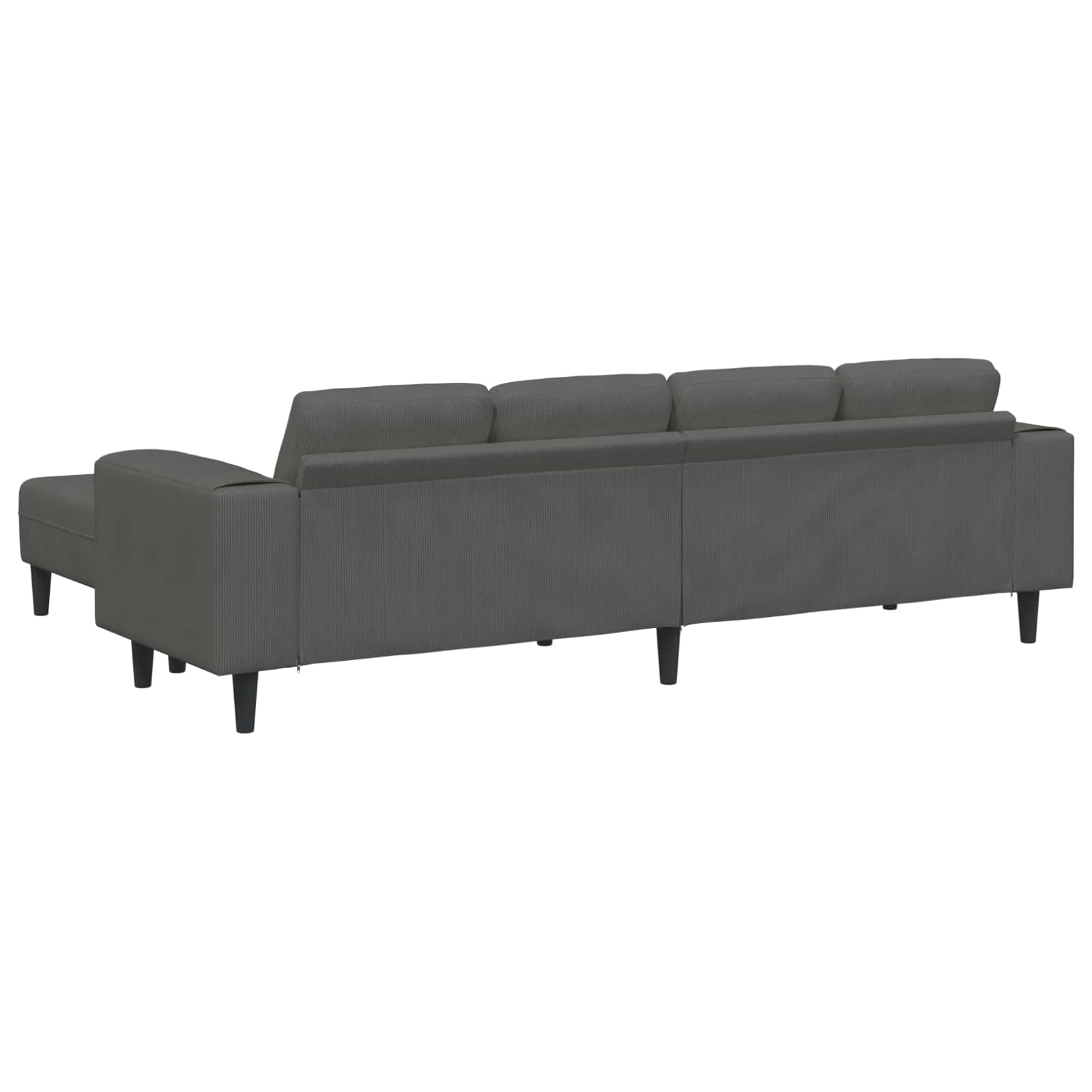 Sofa Dunkelgrau 250 x 188 x 76 cm Cordstoff