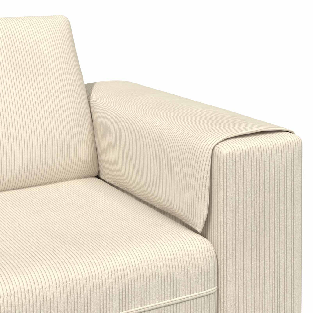 Sofa Creme 250 x 188 x 76 cm Cordstoff