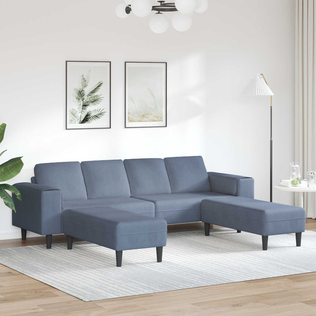 Sofa Blau 250 x 188 x 76 cm Cordstoff