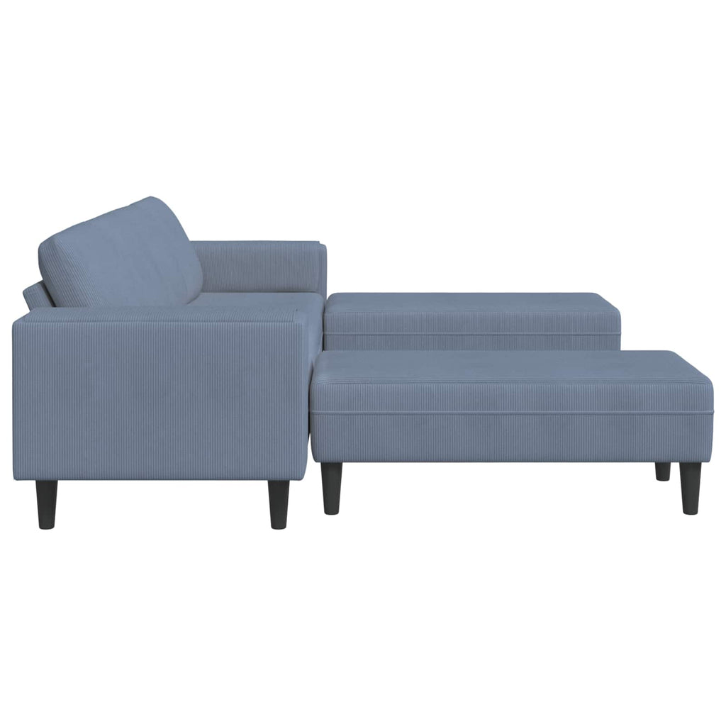 Sofa Blau 250 x 188 x 76 cm Cordstoff