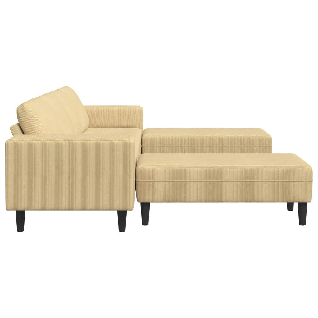 Sofa Grau-Grün 250 x 188 x 76 cm Cordstoff