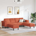 Sofa Rot-Orange 250 x 188 x 76 cm Cordstoff