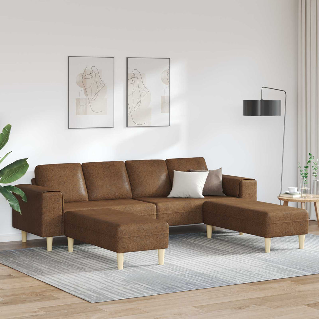 Wohnzimmer Couch 3 pcs Braun