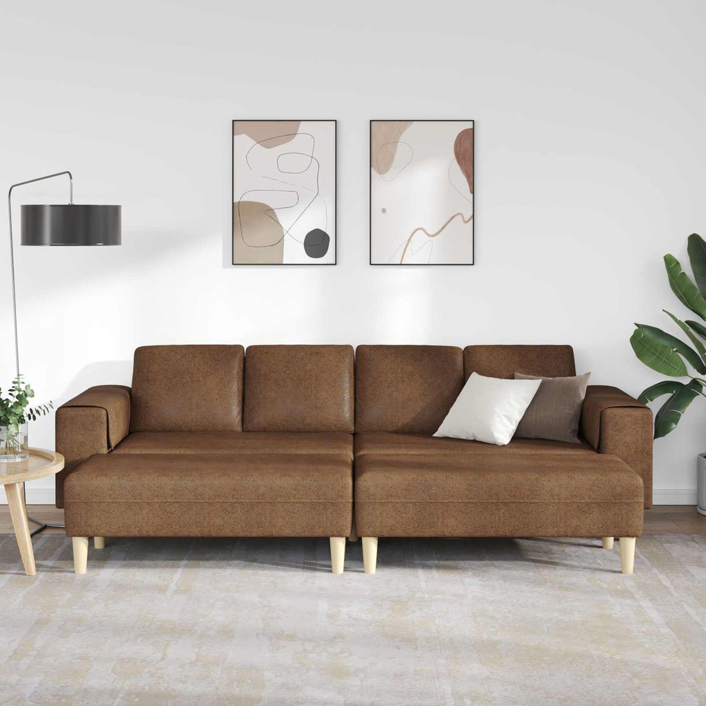 Wohnzimmer Couch 3 pcs Braun