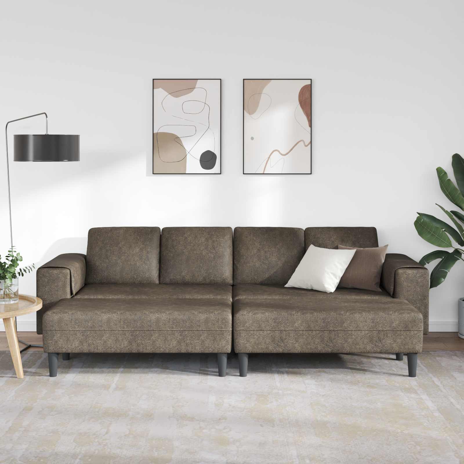 Wohnzimmer Couch 3 pcs Dunkelgrau