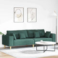 Sofa mit Kissen Dunkelgrün 250 x 77 x 76 cm Stoff