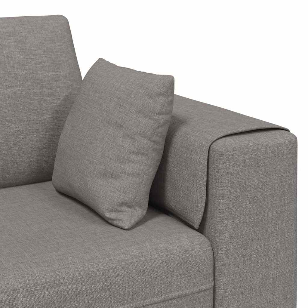 Sofa mit Kissen Taupe 250 x 77 x 76 cm Stoff