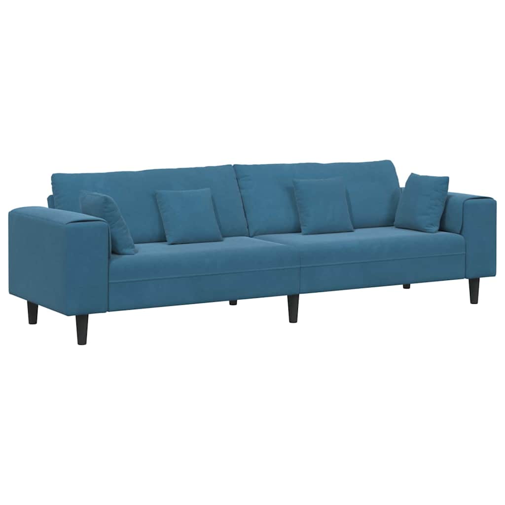 Sofa Blau 250 x 77 x 76 cm Samt