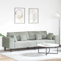 Sofa Hellgrau 250 x 77 x 76 cm Samt