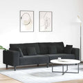 Sofa Schwarz 250 x 77 x 76 cm Samt