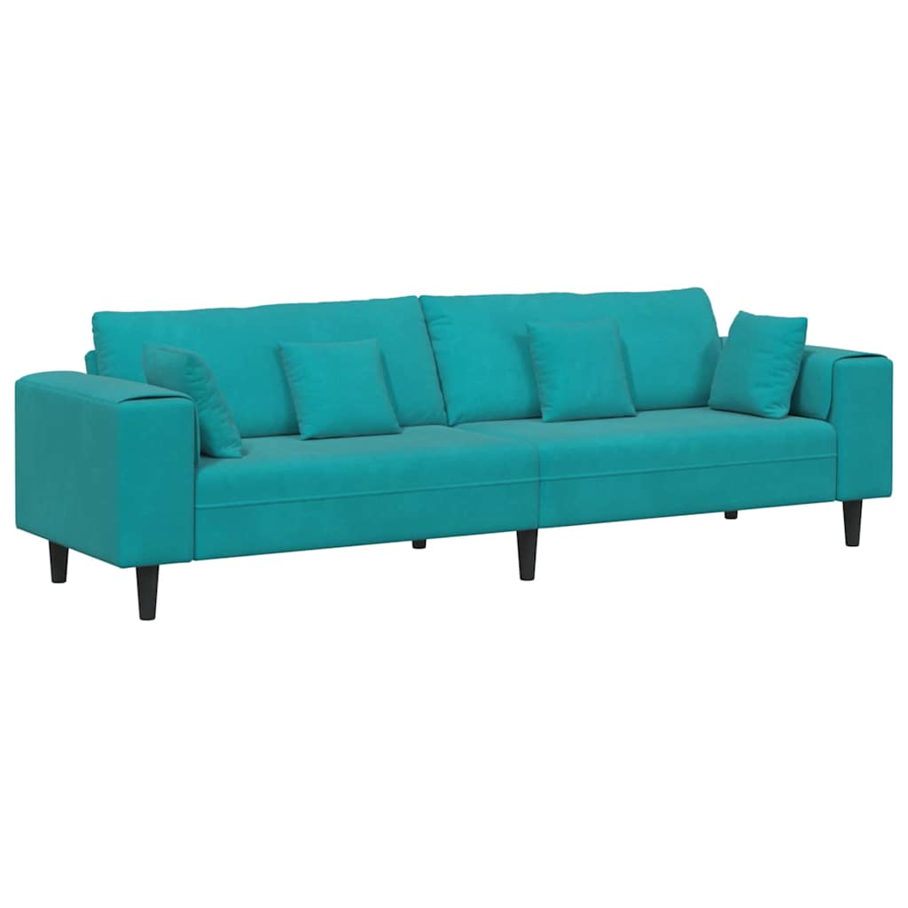 Sofa Türkis 250 x 77 x 76 cm Samt