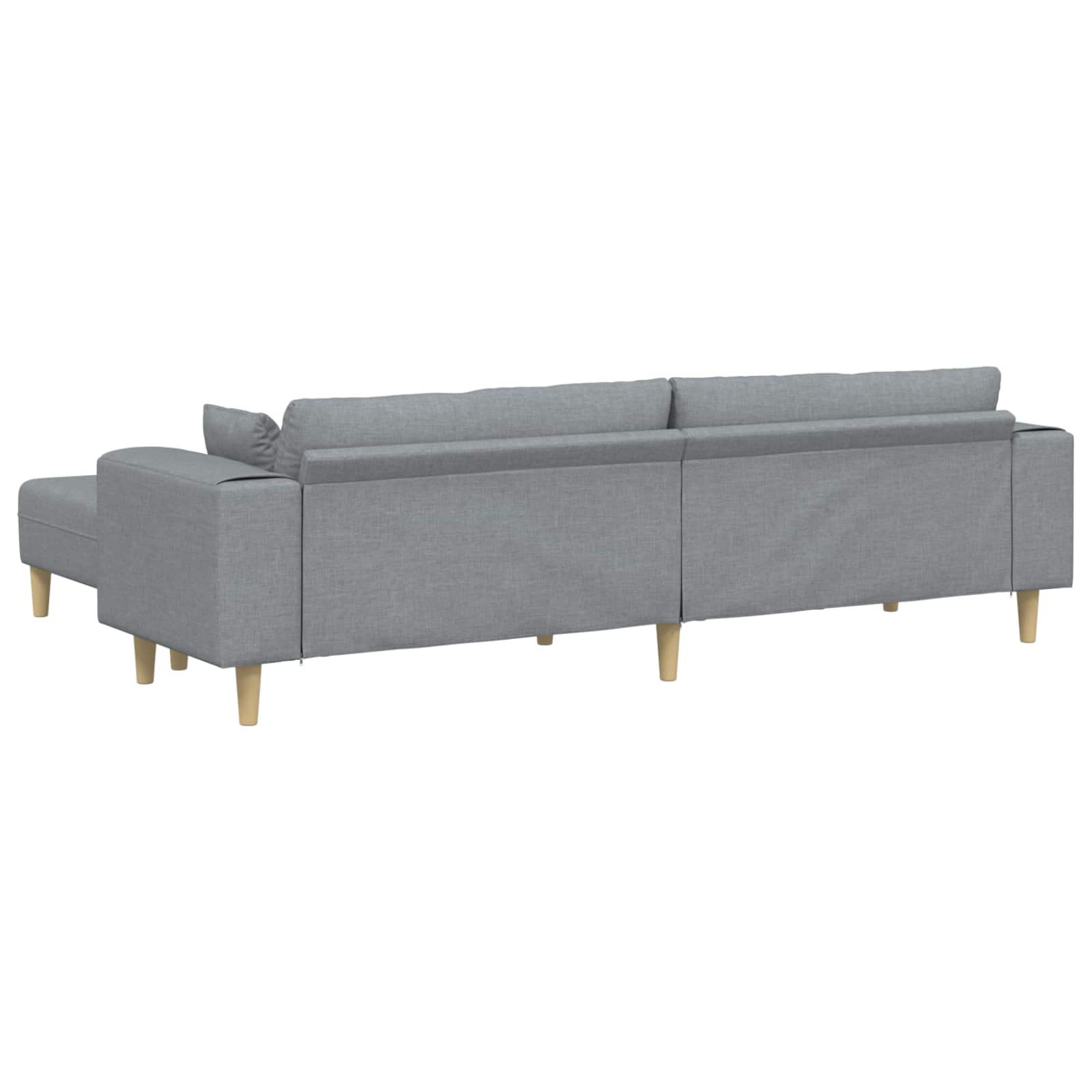 Sofa mit Kissen 3 pcs Hellgrau Stoff
