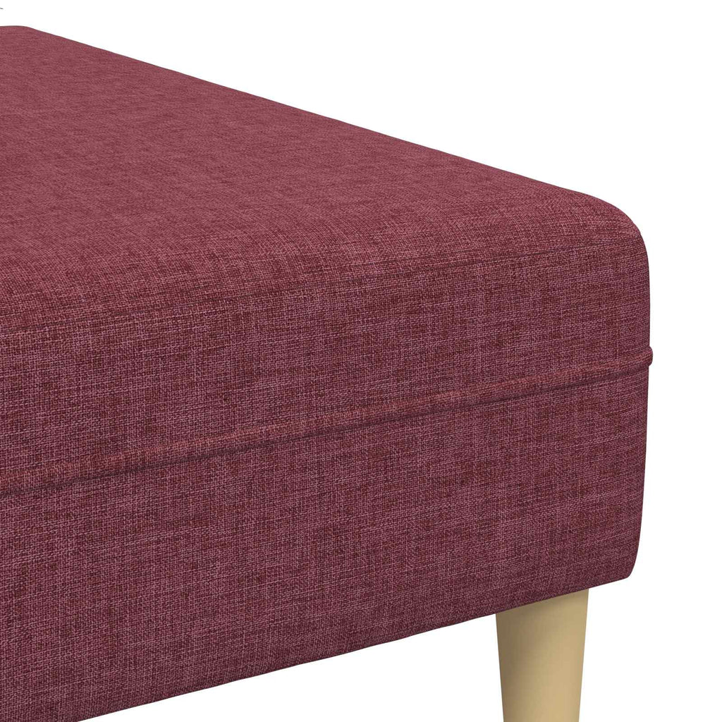 Sofa mit Kissen 3 pcs Weinrot Stoff