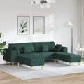 Sofa mit Kissen 3 pcs Dunkelgrün Stoff