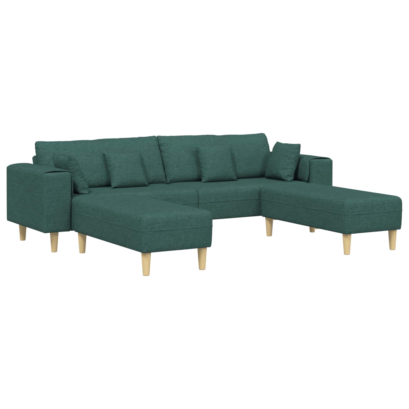 Sofa mit Kissen 3 pcs Dunkelgrün Stoff