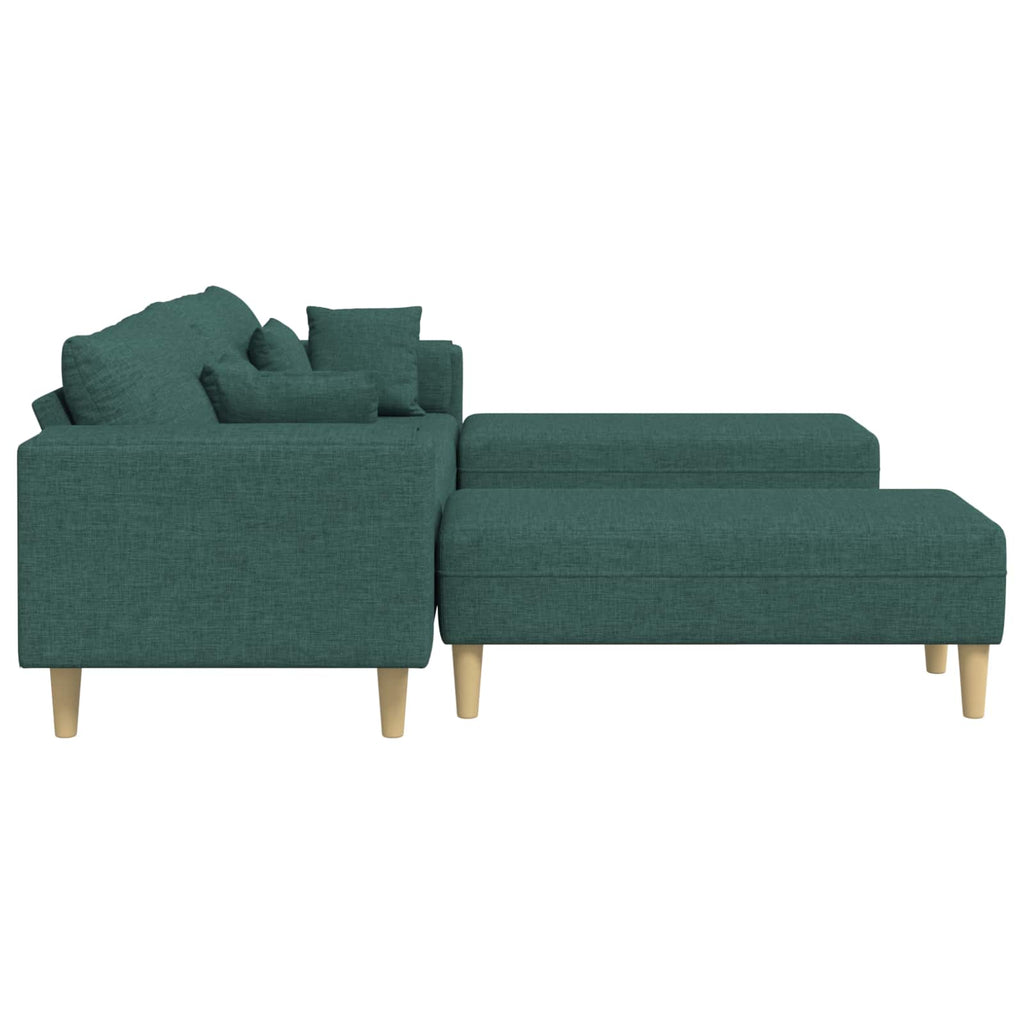 Sofa mit Kissen 3 pcs Dunkelgrün Stoff
