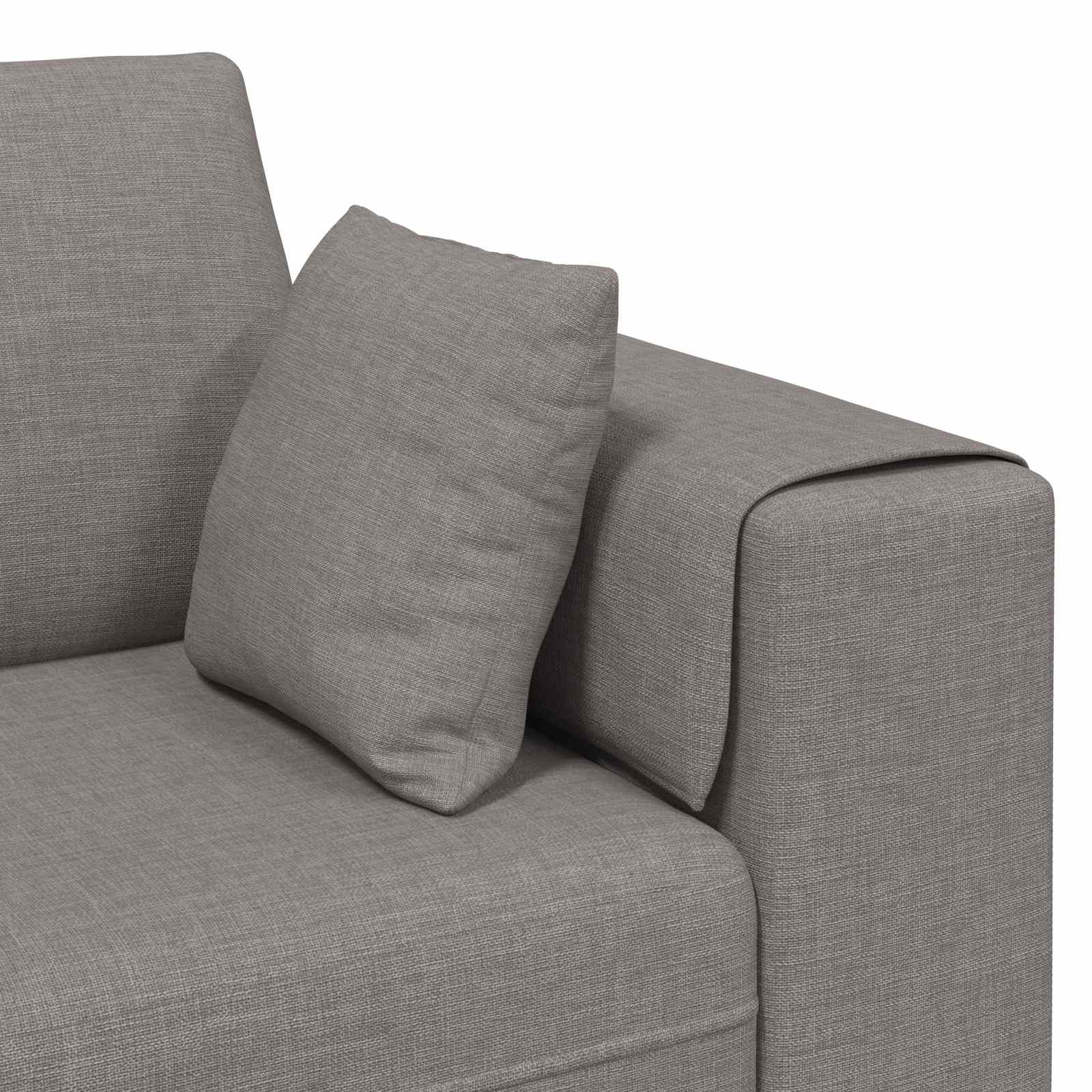 Sofa mit Kissen 3 pcs Taupe Stoff