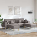 Sofa mit Kissen 3 pcs Taupe Stoff