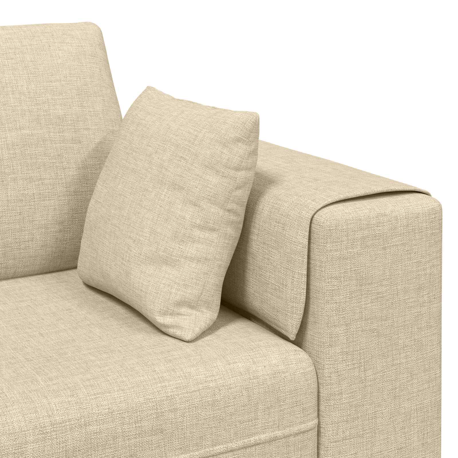 Sofa mit Kissen 3 pcs Creme Stoff